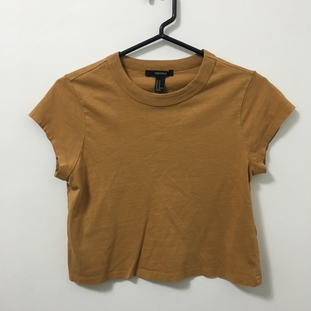 Forever 21 Cropped Mustard Tee